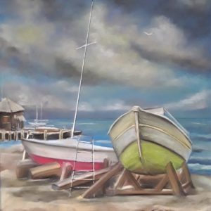 Картина "На берегу". 2012 г.
