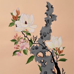 Картина "Магнолия и сакура". 2005 г.
