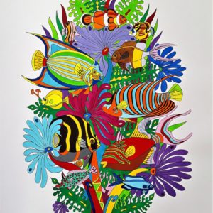 Авторська картина "Рибки тропіків", 50*70 см, 2003 р.