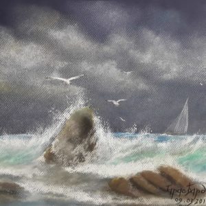 Картина "Прибой и чайки". 2012 г.