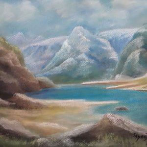 Картина "Гірська долина", 29,5*42 см, папір, пастель, 2011 р.