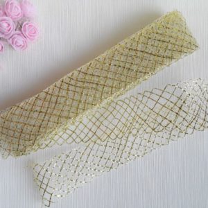 Регілін білий із люрексом, 5 см, 1 метр.