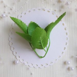 Листя троянди штучні подвійні, 6-ка, 19 см, 1 шт.