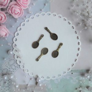 Подвеска Ракетка теннисная серебристая, 1 шт.