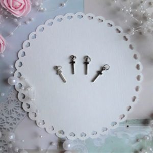 Подвеска Крест серебристая, 2,2*0,5 см, 1 шт.