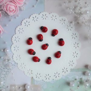 Декоративне Сонечко на липучці, червоне, 1,5 см, 5 шт.