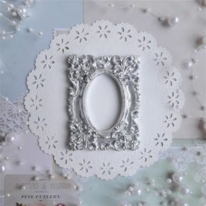Рамка Прямоугольна гіпсова, срібний металік, 7*5 см.