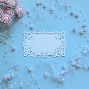 Вирубка з паперу та картону "Рамка ажурна+підкладка біла", 10,3*6,5 см.