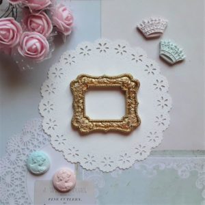 Рамка Прямокутна, гіпс, античне золото, 5,5*6 см.