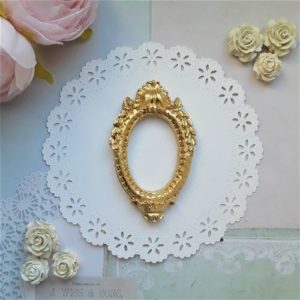 Овальна рамка Вінтаж, гіпс, античне золото, 7,5*4,6 см.