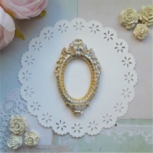 Овальна рамка Вінтаж, гіпс, вінтажне золото, 7,5*4,6 см.
