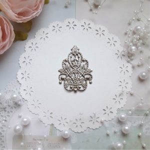 Ажурная филигрань Корона серебристая, 1 шт.