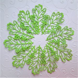 Вирубка для скрапбукінгу "Дубове листя зелене", 6,7*4,2 см, 10 шт.
