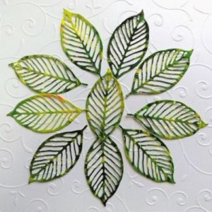 Вирубування з ламінованого картону "Листочки зелені", 6*3 см, 10 шт.