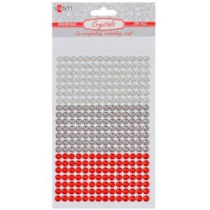 Набір страз клейових Santi "Red and grey", 294 шт.