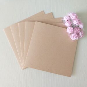 Заготовки для листівок, 15*15 см, крафт світлий, 250 гр/м2, 5 штук.