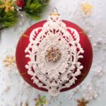 Гнучкий Ажурний комплект із декором Сніжинка зі стразами, 6*8,5 см.