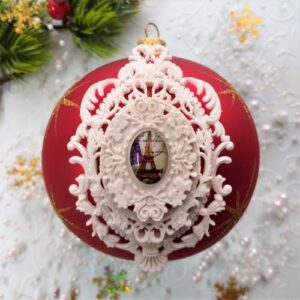 Гнучкий комплект Ажурний зі скляним кабошоном Париж, 6*8,5 см.