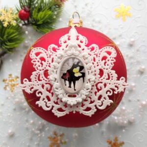 Гнучкий комплект Мереживний зі скляним кабошоном Рояль, 7*8,5 см.