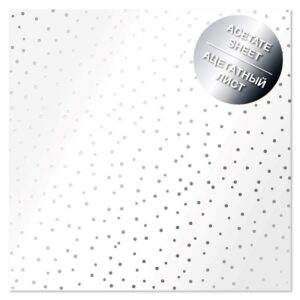 Ацетатний лист із срібним тисненням, Silver Drops, 30,5*30,5 см, FDFMA-1-044.