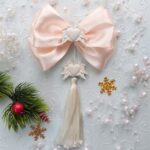 Комплект декору для бантика та пензлика Серце з листям, 3,5*2,5 см, 4 шт.
