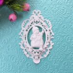 Ажурна рамка №1 гнучка Бароко + сніговик, 6*8,5 см.