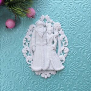 Рамка Морозна велика + Дід Мороз зі Снігуронькою, гнучкі, 6,5*8,5 см.