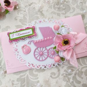 Авторський конверт для грошей "З Хрестинами!", 8,5*17 см.