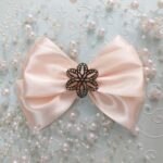 Серединка пришивна Квітка для бантика, антик, 3,2*3 см.