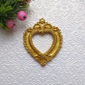 Рамка Серце, гнучка, античне золото, 5,5*6,8 см.