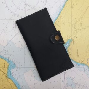 Портмоне із застібкою, шкіра, колір чорний, 19*10 см.