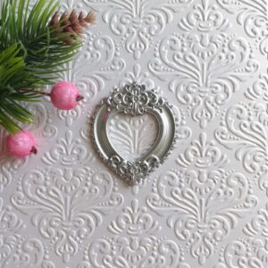 Рамка Серце-міні, гнучка, срібний металік, 4,8*4 см.